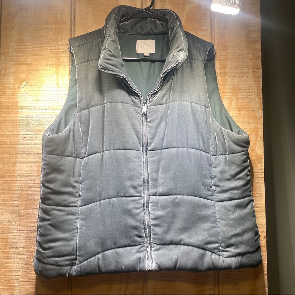 LOFT Green Velvet Vest